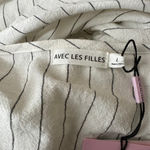 Avec Les Filles Stripe V-Neck Smocked Cropped Top Size L NWT $79 Photo 5