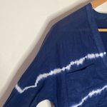 Athleta  silk blend tie dye navy and white stripe kaftan shirt coverup size XS Photo 4