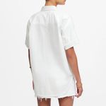 Madewell  Denim Short-Sleeve Shirt in Pure White, Size Medium Photo 4
