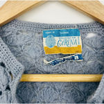 vintage baby blue crocheted 100% wool button down sweater cardigan size L Size L Photo 6