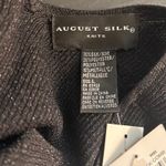 August Silk Womens Cami Top Size L Black Knit Metallic Thread Sleeveless V Neck Photo 7