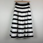 White House | Black Market Midi Skirt Women 4 White Black Striped Pleated Full NWT Photo 1