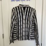 NWOT | T&W Designs women’s sheer snakeskin striped zip jacket Large Black Photo 5
