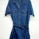 Vtg STARWEAR DENIM 80's Jumpsuit Romper Blue Jean Belted Short Sleeve 3X Photo 0