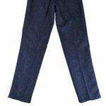 Max Mara Navy Floral Damask Jacquard Silk Blend High Rise Dress Pant 10 Tapered Photo 5