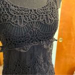 Step In Style Y2K black crocheted coverup mini dress One Size cotton whimsigoth Photo 4