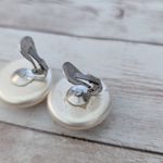 Vintage Clip On Earrings 1 & 1/8" Cream Photo 8