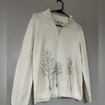 Coldwater Creek Vintage Beautiful Creamy White Beaded Tree Sweater Photo 1