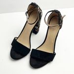 Charlotte Russe Kaitlyn Black Embroidered Floral Ankle Strap Y2K Block Heels 7 Photo 6