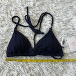 ANDIE New  Swim the string bikini top Triangle textured navy blue size Medium Photo 1