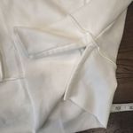 Spanx  PERFECT LENGTH TOP Powder White Sweatshirt Raw Hem Large Jersey Knit Photo 7