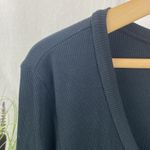 Boston Proper  Black Ribbed Long Sleeve V Neck Tee T Shirt Top M Photo 4