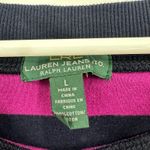 Ralph Lauren Lauren by  Size Large Shirt Black‎ Pink Striped Edgy Punk Emo Photo 4