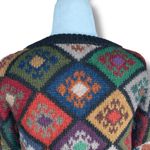 Peruvian Connection Vintage 90s Alpaca Sweater Handmade Diamond Loose Knit Photo 5