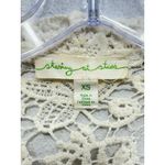 Anthropologie  Staring at Stars XS Crochet Open Knit Vest Asymmetrical Beige Photo 3