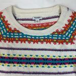 Old Navy  women's medium faire isle knit sweater casual white colorful holiday Photo 2