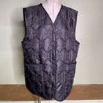 ANINE BING Andy Black Quilted Monogram Vest Pockets Women’s Size Large Photo 4