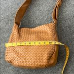 Tan Faux Leather Woven Shoulder Bag | Boho Minimalist Hobo Purse Photo 7