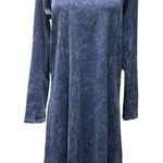 Paniz blue marbled tie dye long sleeve fit and flare dress Size XL cotton Photo 0