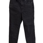 Madewell Jeans Womens 29P Black Stovepipe Straight Leg High Rise Raw Hem Cropped Photo 0