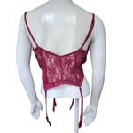 Frederick's of Hollywood  Red Floral Lace Lingerie with Garter Clips (M) Photo 3