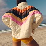 Free People NWT Pippa Packable Shine Puffer in Multicolor Chevron Photo 1