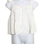 Joie  Womens White Pajama Set Shorts Top Swiss Dot Lace Detail Cotton Size L Photo 0