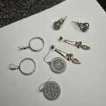 Rhinestone Mix Dangle Drop Pierced Earrings Lot Of 4 Photo 7