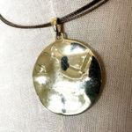 Jones New York gold tone circle wire pendant necklace Photo 2