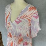 Cynthia Rowley  Women's Palm Print Linen Swimsuit Coverup Dress Size S Photo 2