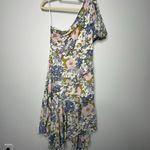 ASTR The Label Santorini One Shoulder Dress Off White Retro Floral Medium Photo 1