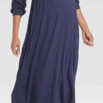 HATCH The Nines Maternity Rayon Spandex Jersey Knit Maxi Dressss Blue Size XS Photo 0