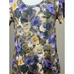 LuLaRoe NEW Womens Knit Tunic Top S Short Sleeve Purple Yellow Floral Scoop Neck Photo 1