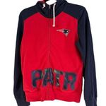 NFL  Offical Team Apparel Patriots Red Blue Full Zip Womens Hoodie Sz Medium Photo 0