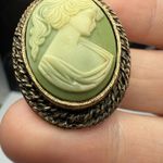 Cameo Lady Face Retro Brooch Pin Signed Peri Photo 1