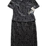 Maggy London Petite Gray Black Embellished Flowers Short Sleeve Dress Size 10P Photo 11