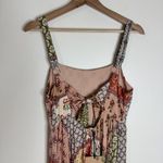 Anthropologie ATL The Label Dress Gypsiana ruffle ladies M Pink Boho Patchwork Maxi Rayon Photo 9
