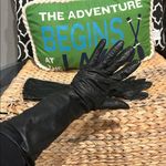 Vintage Regency Real Kid for Alexander Long Black Leather Gloves 6943 Photo 1