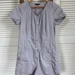 Armani Exchange Women's Gray Button Front Short Sleeve Romper Jumpsuit Size 10 Photo 0