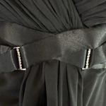 La Femme  Black Strapless Evening Gown Maxi Dress 2 Cross Back Formal Pageant Photo 6