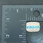 Sterling Silver Vintage  925 Signed Blue Topaz Slider Pendant 4.7g Photo 7