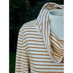 Women's M J Crew Cowl Neck Long Sleeve Mustard Yellow Stripe Size M Photo 1