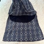 Allison Joy  One Shoulder Ruffle Navy White Print Sundress Size M Photo 4