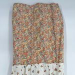 American Eagle  Linen Blend Micro Floral Sundress Sz Medium Cream Cottage Halter Photo 4