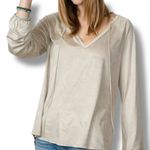 NWOT Dylan by True Grit Women's Glacier Luxe Suede Knit Shirt Size L Size L Photo 1