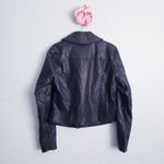 Michael Kors Black Faux Leather Gold Studded Jacket Photo 6