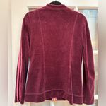 Boston Proper  Sporty Burgundy & Pink Velour Zipper Track Jacket Size Small S Photo 3