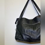 Large Italian croc print leather shoulder bag by J Peterman Red Photo 2