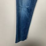 Current/Elliott Current Elliot Straight Jeans Frayed Raw Hem Distressed Medium Wash Blue Denim Photo 4