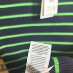 Free Assembly Green And Navy Stripe Turtle Neck Top Size Small Blue Photo 4